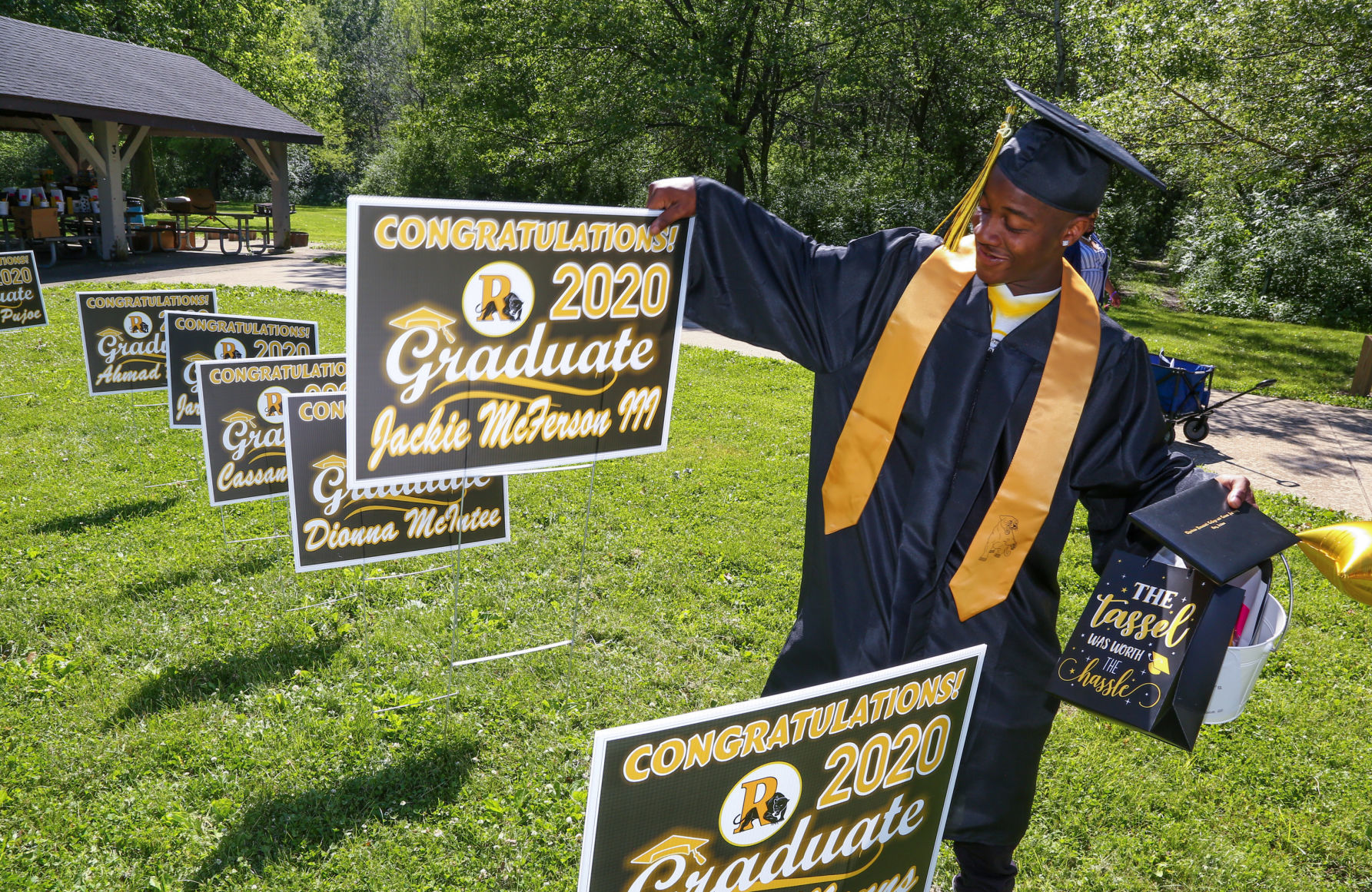 The last graduating class from Roosevelt College and Career Academy graduates